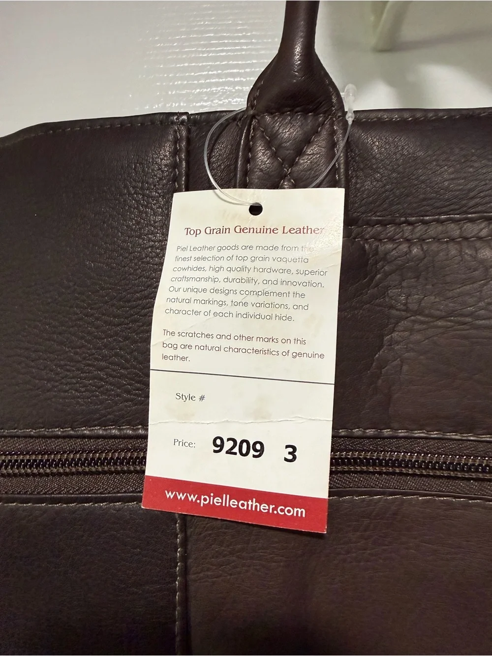 Piel Leather - Brown Leather Garment Bag with Top Carry
